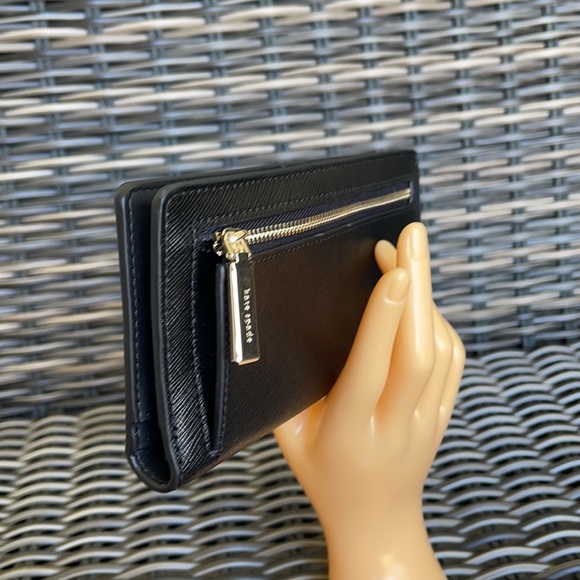 Kate Spade Staci Large Slim Bifold Wallet Black - Picture 6 of 16
